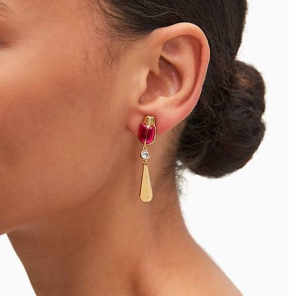 KATE SPADE • Love Bug Scarab Beetle Earrings - Picture 2 of 4